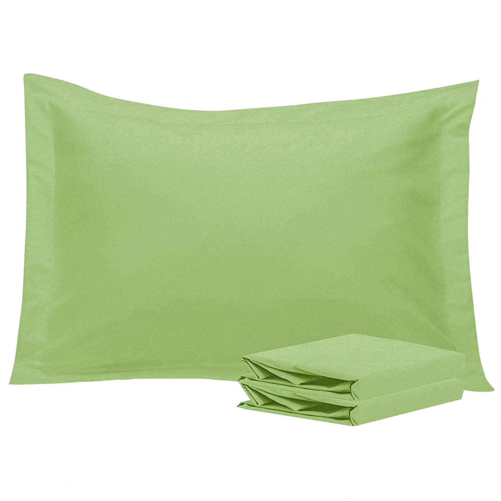 Ntbay 100% Brushed Microfiber Standard Pillow Shams Set Of 2, Super Soft And Cozy, Wrinkle, Fade, Stain Resistant 20X26 Inches Oxford Pillowcases, Sage Green